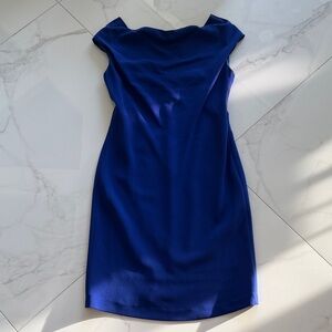 MaxMara slight off-Shoulder Cobalt Sheath Dress